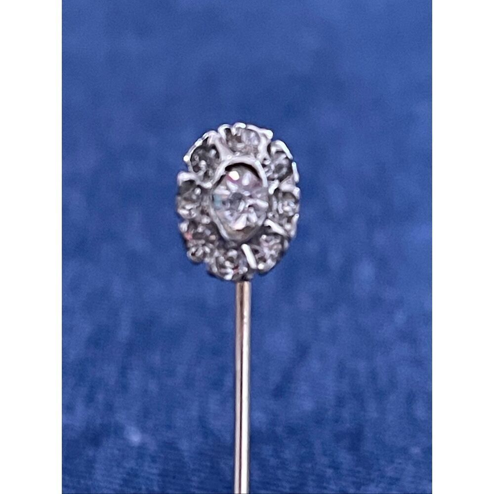 Vintage Victorian Silver and Faux Diamond Hat Pin